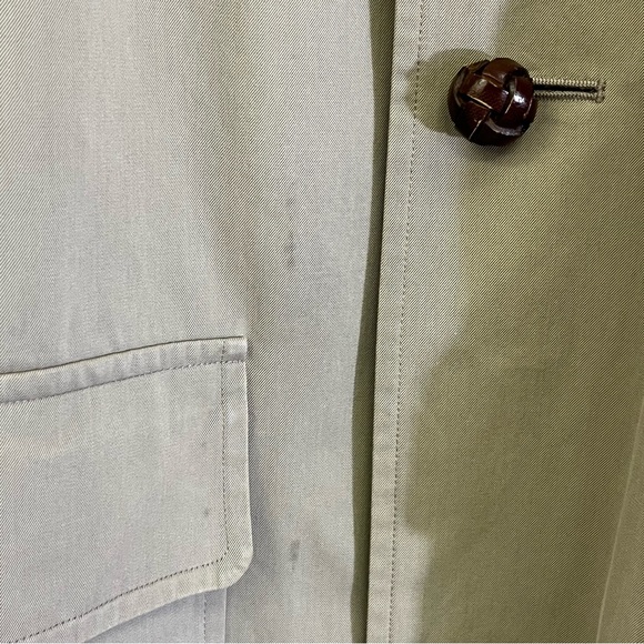 Burberry Prorsum Re-Issued Unisex Waxed Khaki Cotton Gabardine Car Over Coat L - Picture 5 of 11